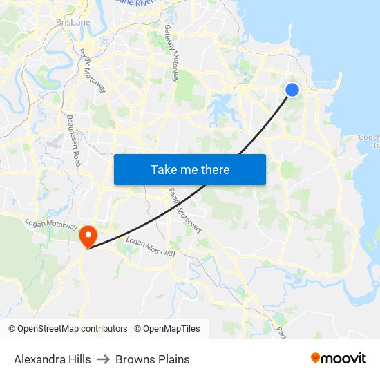 Alexandra Hills to Browns Plains map