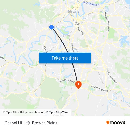 Chapel Hill to Browns Plains map