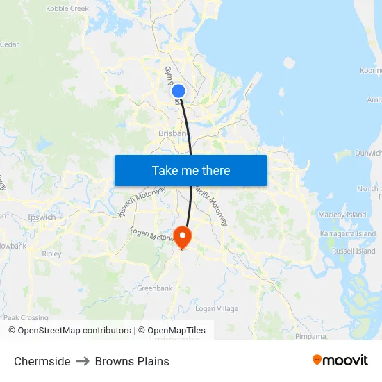 Chermside to Browns Plains map