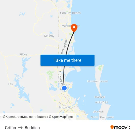 Griffin to Buddina map