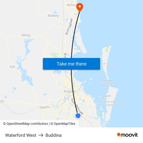 Waterford West to Buddina map