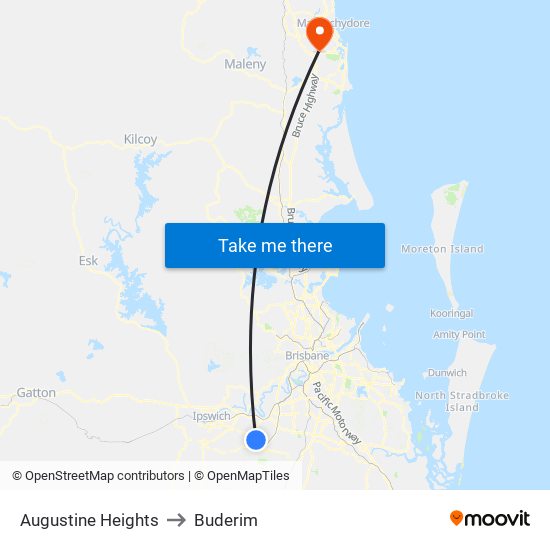 Augustine Heights to Buderim map