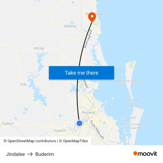 Jindalee to Buderim map
