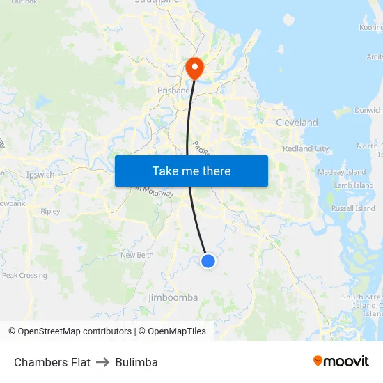 Chambers Flat to Bulimba map