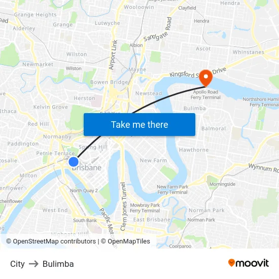 City to Bulimba map