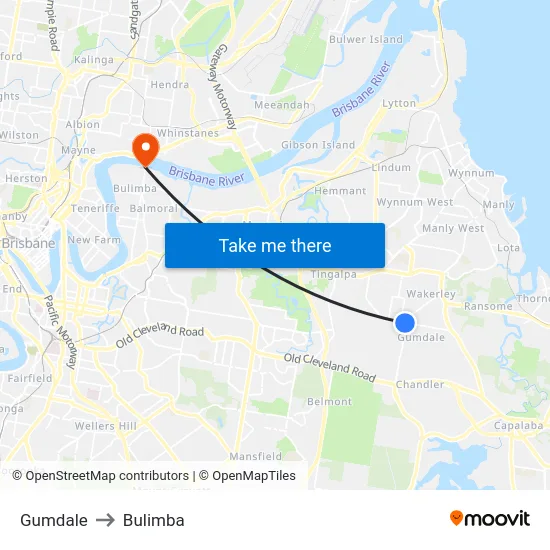 Gumdale to Bulimba map