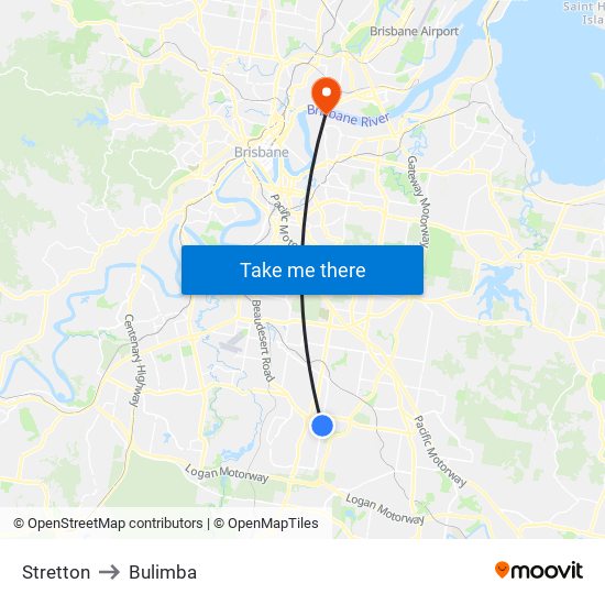 Stretton to Bulimba map