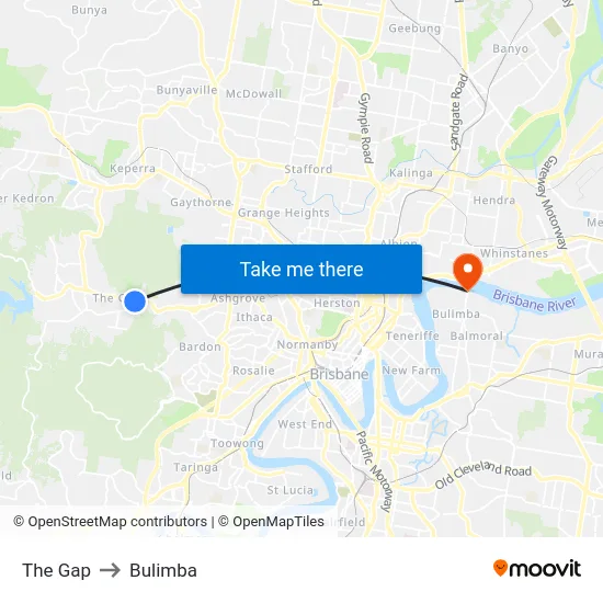 The Gap to Bulimba map