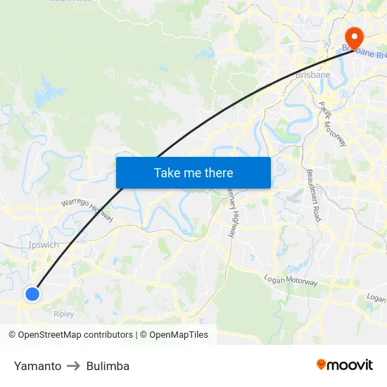 Yamanto to Bulimba map