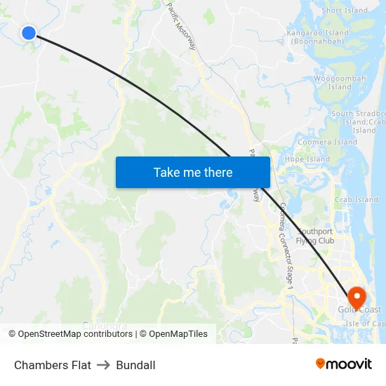 Chambers Flat to Bundall map