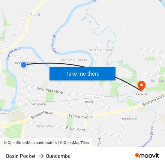 Basin Pocket to Bundamba map