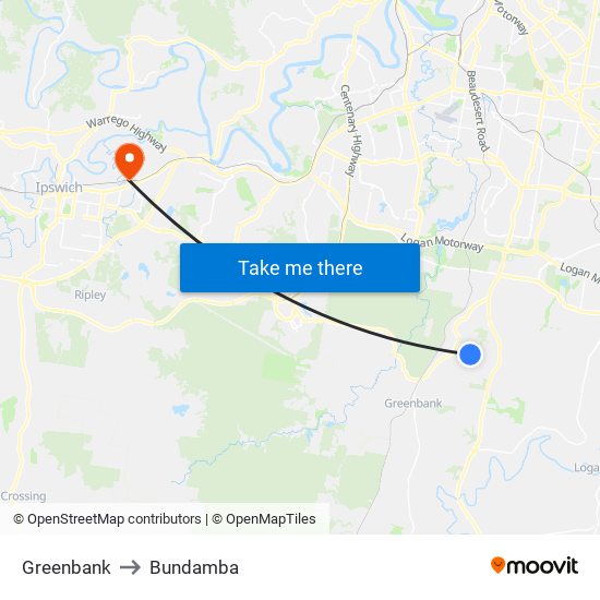 Greenbank to Bundamba map