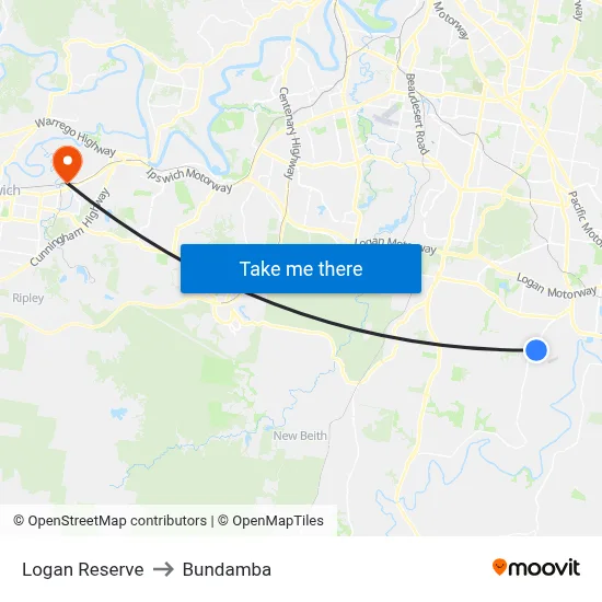 Logan Reserve to Bundamba map