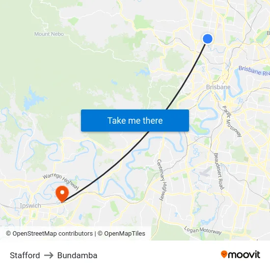 Stafford to Bundamba map