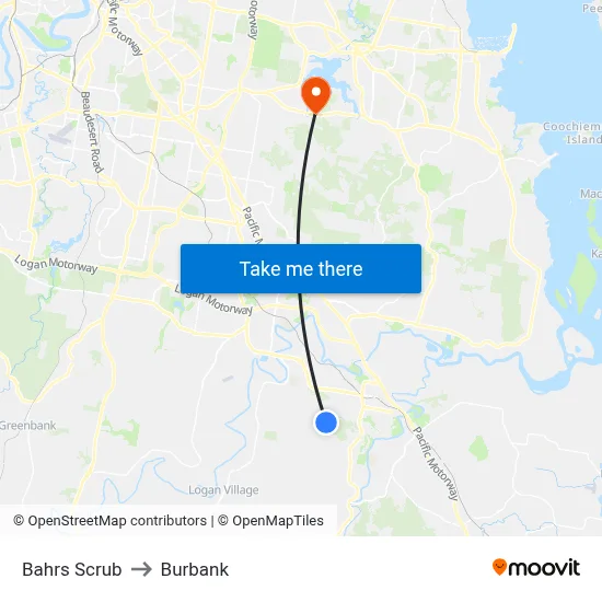 Bahrs Scrub to Burbank map