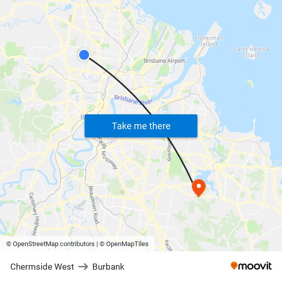 Chermside West to Burbank map