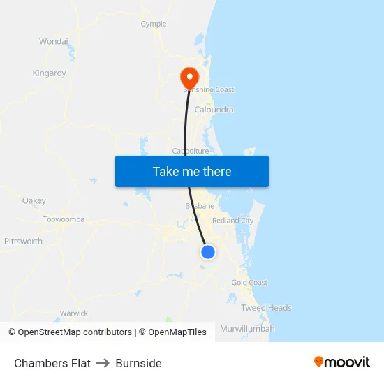 Chambers Flat to Burnside map