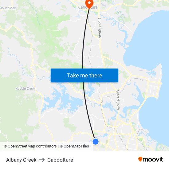 Albany Creek to Caboolture map