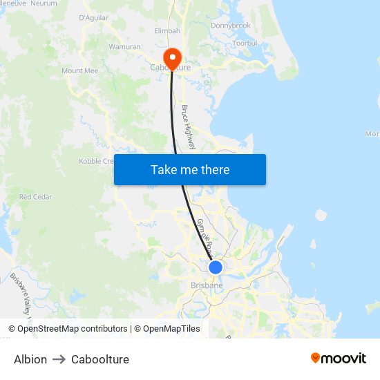 Albion to Caboolture map