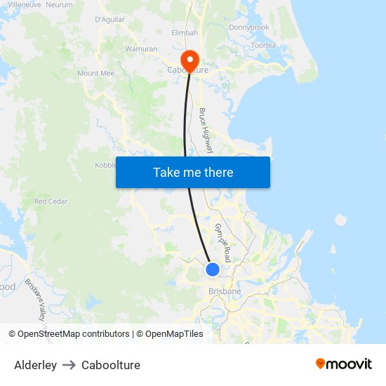 Alderley to Caboolture map