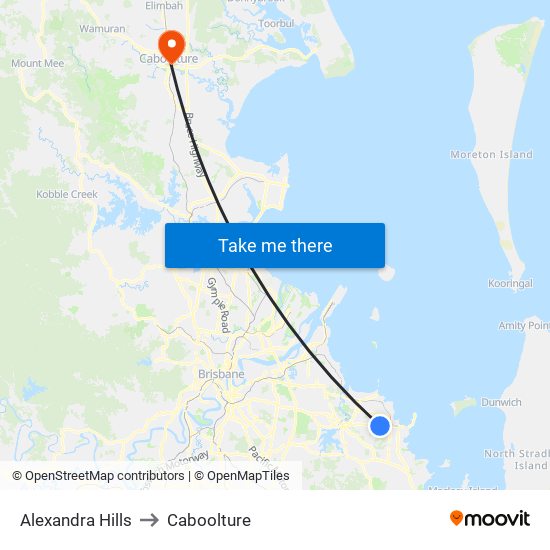 Alexandra Hills to Caboolture map