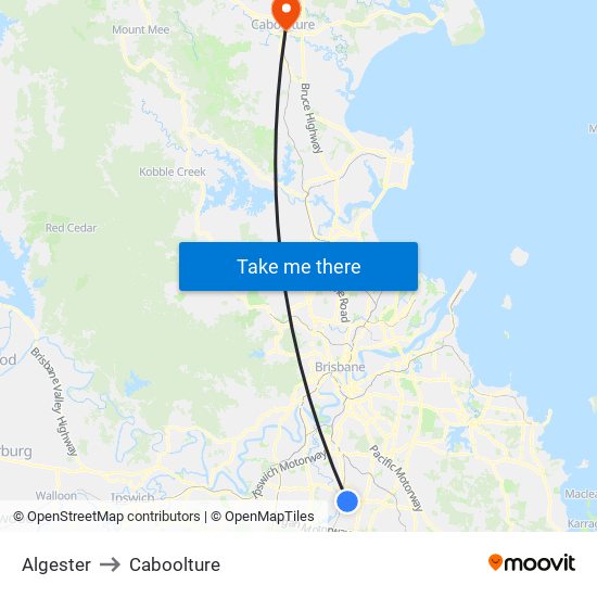 Algester to Caboolture map