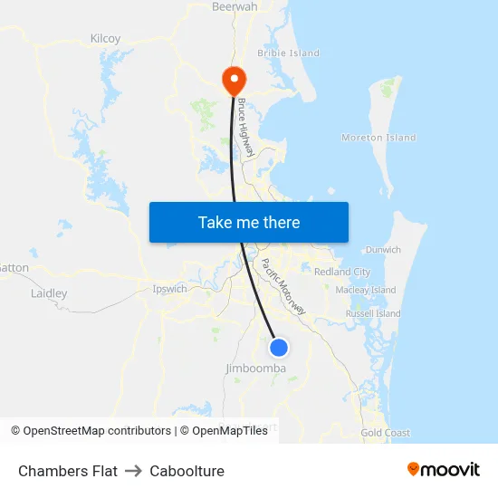 Chambers Flat to Caboolture map