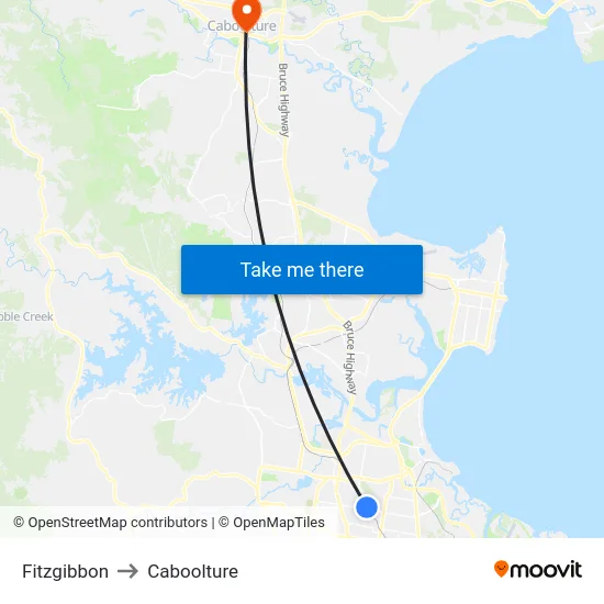Fitzgibbon to Caboolture map