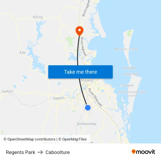 Regents Park to Caboolture map