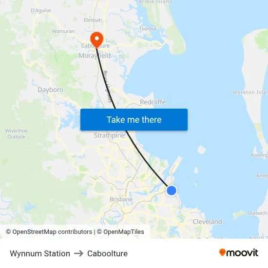 Wynnum Station to Caboolture map