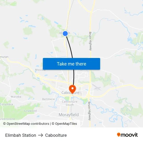 Elimbah Station to Caboolture map