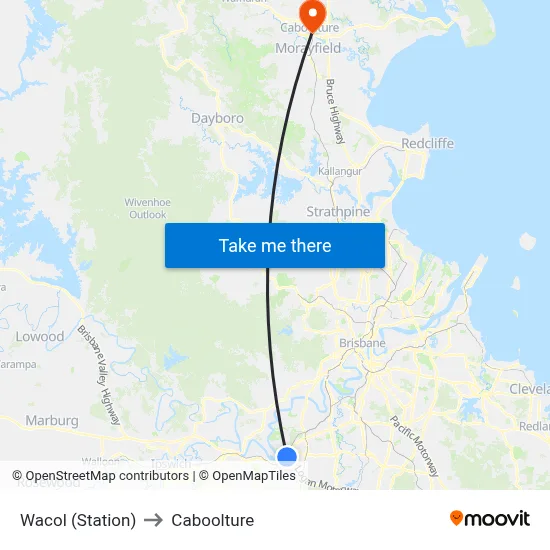 Wacol (Station) to Caboolture map