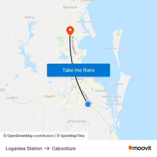 Loganlea Station to Caboolture map