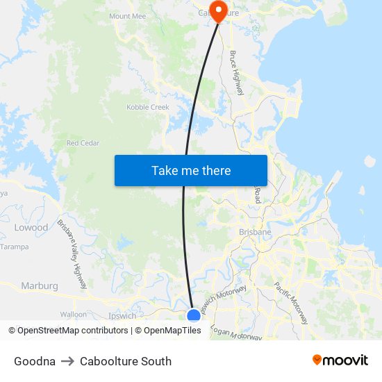 Goodna to Caboolture South map