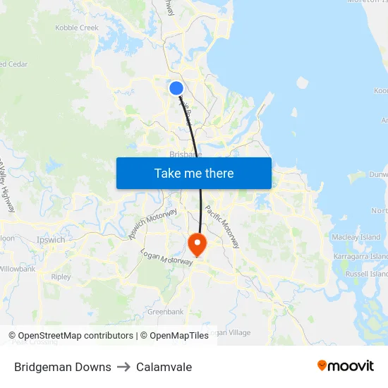 Bridgeman Downs to Calamvale map