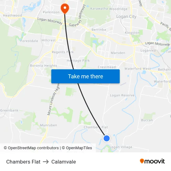Chambers Flat to Calamvale map