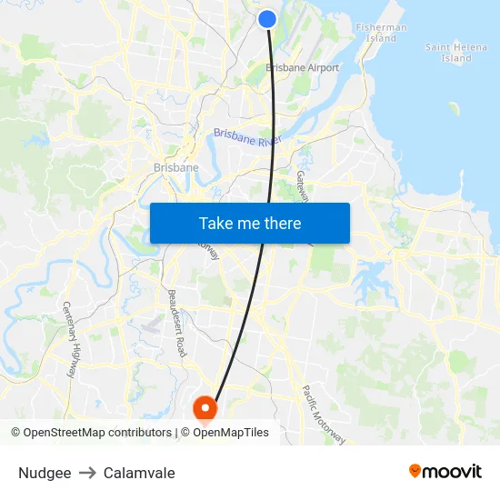 Nudgee to Calamvale map