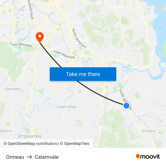 Ormeau to Calamvale map