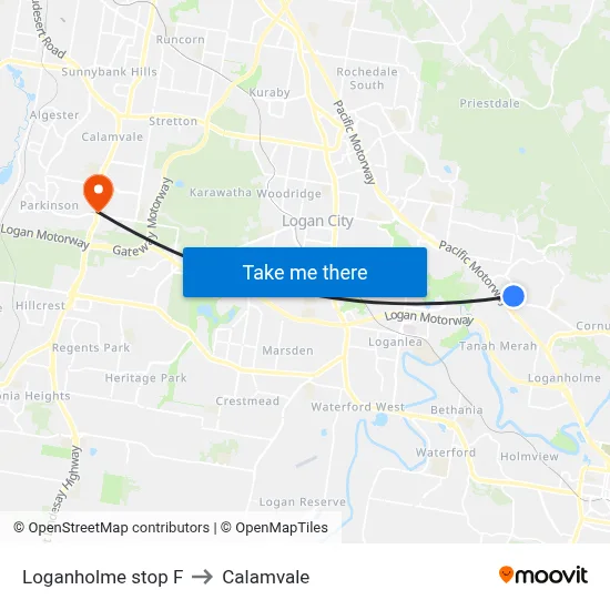Loganholme stop F to Calamvale map