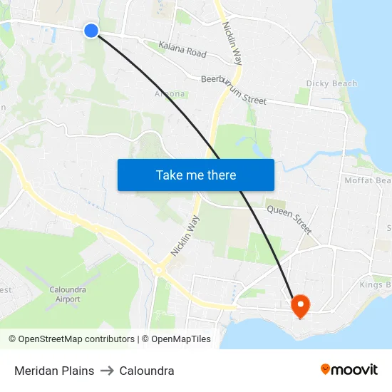 Meridan Plains to Caloundra map