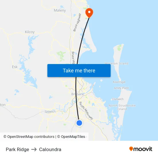 Park Ridge to Caloundra map