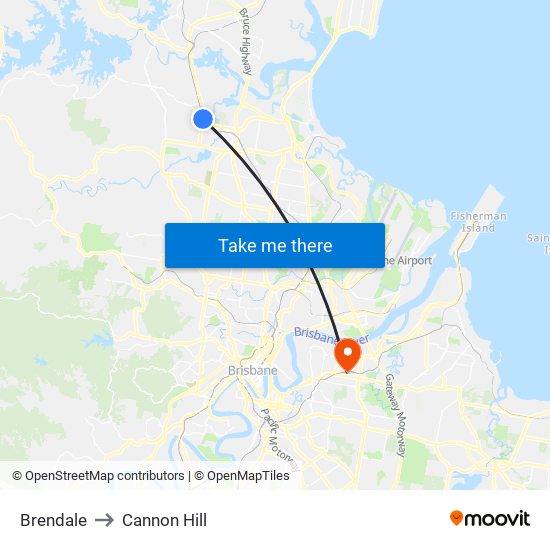 Brendale to Cannon Hill map