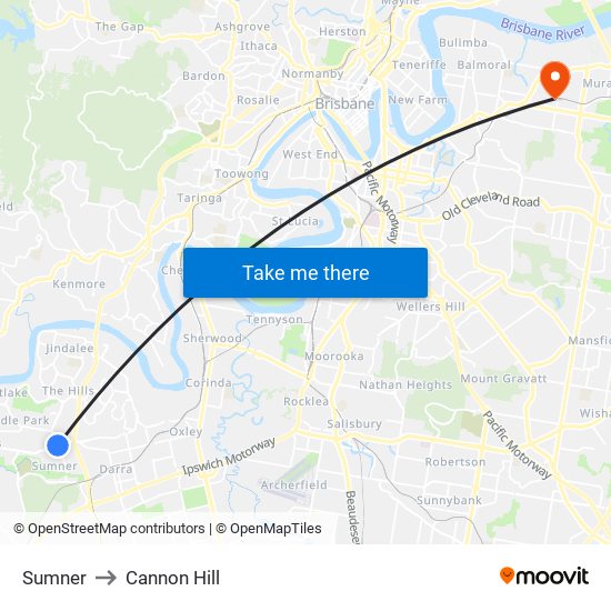 Sumner to Cannon Hill map