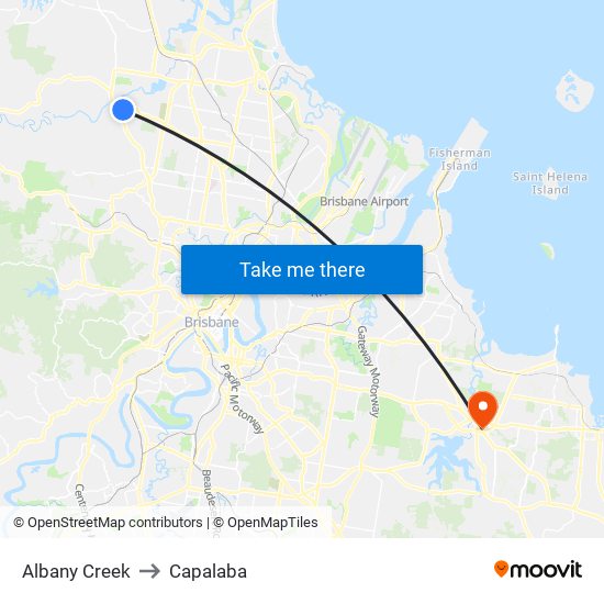 Albany Creek to Capalaba map