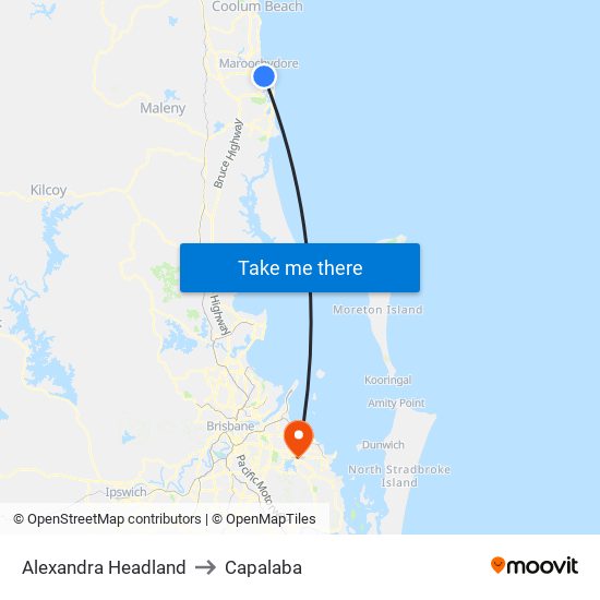 Alexandra Headland to Capalaba map