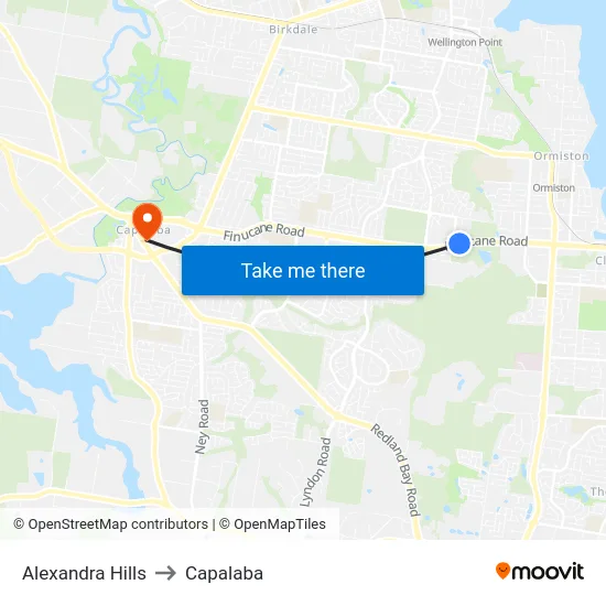 Alexandra Hills to Capalaba map