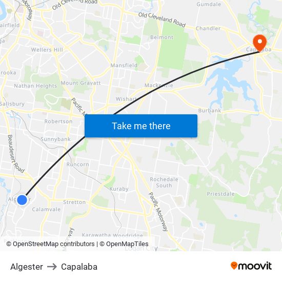 Algester to Capalaba map