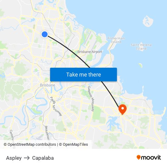 Aspley to Capalaba map