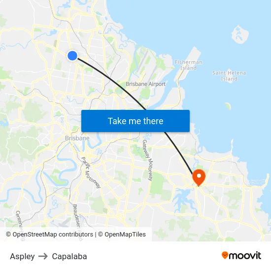 Aspley to Capalaba map