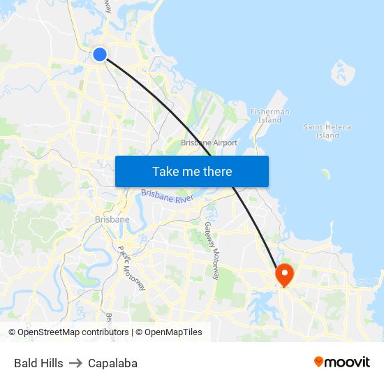 Bald Hills to Capalaba map